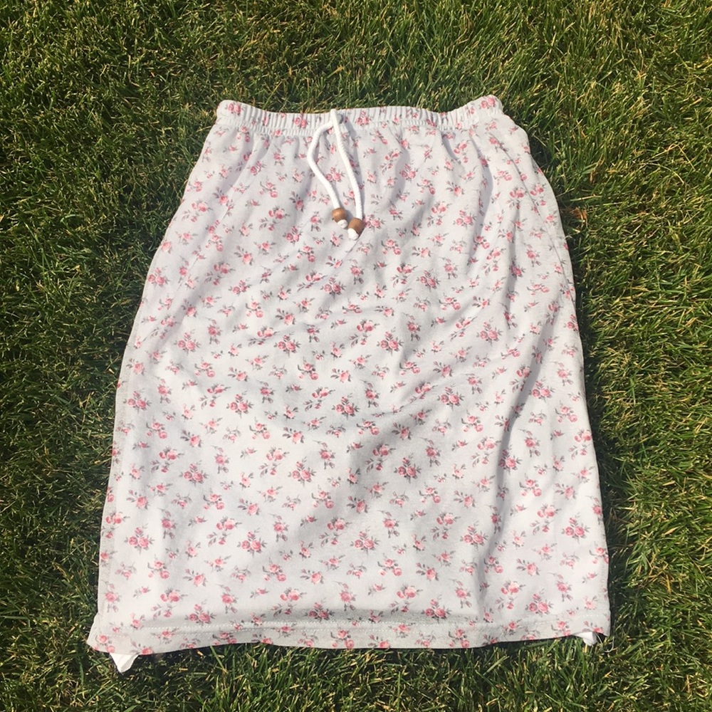 vintage floral midi/mini skirt